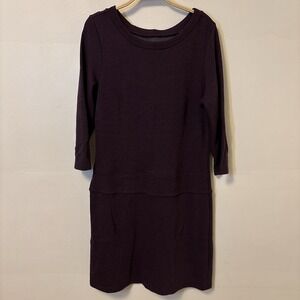 Horny Toad Nixi Dress‎ Purple Knit Drop Waist L Outdoors Hiking Camping